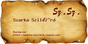 Szarka Szilárd névjegykártya