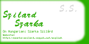 szilard szarka business card